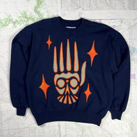 STARGAZER APPLIQUÉ CREWNECK - BLUEBERRY CLEMENTINE [XL]