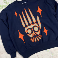 STARGAZER APPLIQUÉ CREWNECK - BLUEBERRY CLEMENTINE [XL]